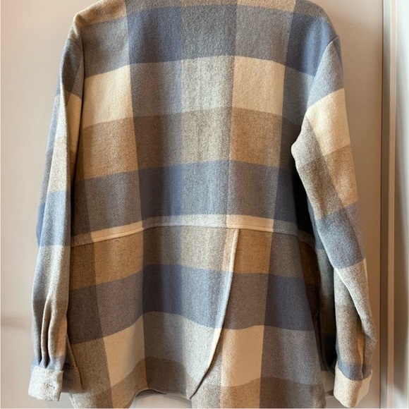 Coldwater Creek Wool Flannel Oversize Shacket Women's Medium Winter Layer Snowy - Picture 4 of 7